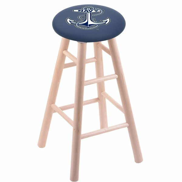 Maple Counter Stool, Natural Finish, US Naval Academy NAVY Seat, Holland Bar Stool Co, Mfr#: RC24MSNat